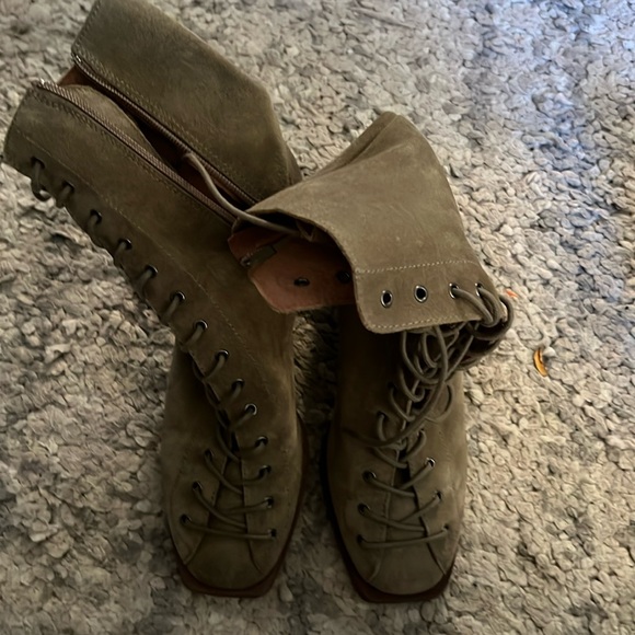 Free People lace up square toe boot - Picture 1 of 3